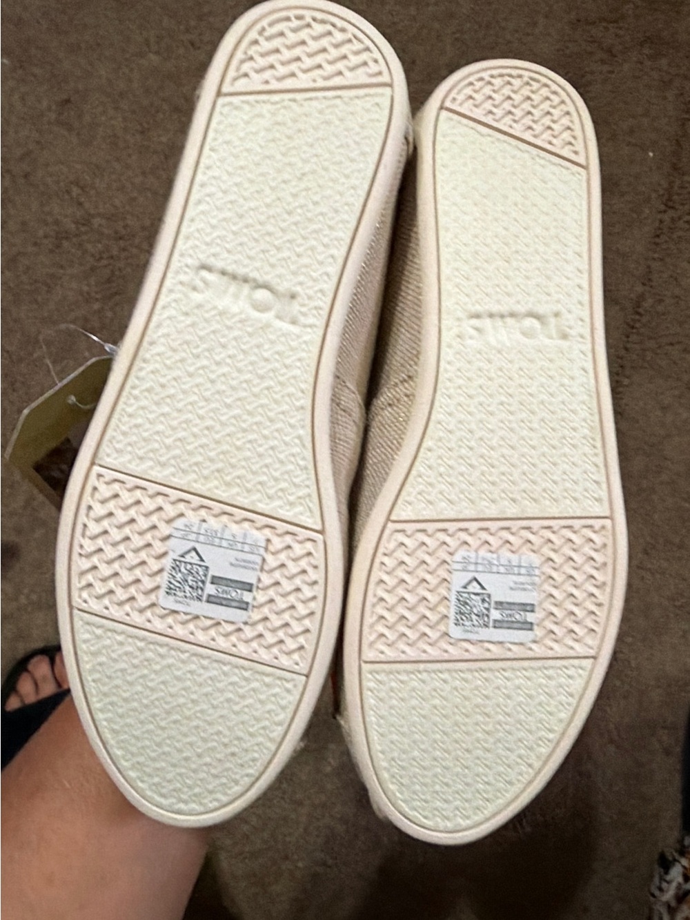 Toms Slip-On Espadrille Flats in Beige Canvas - Picture 4 of 10